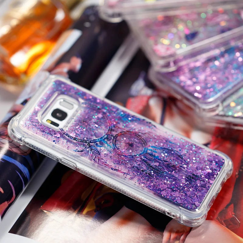 Роскошный Блестящий Мягкий силиконовый чехол из ТПУ с жидким песком для Samsung Galaxy