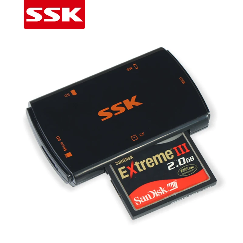 SSK SCRM059 все в 1 USB3.0 кардридер супер скорость SD/SM /Micro SD/ CF 5 Гбит/с мульти Смарт памяти