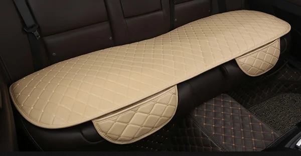 Rear beige 1 pcs Универсальный кожаный чехол для сиденья автомобиля, подушка для переднего и заднего сиденья, чехол для сиденья для автомобильного кресла, защитный коврик, аксессуары для интерьера - Название цвета: Rear beige 1 pcs