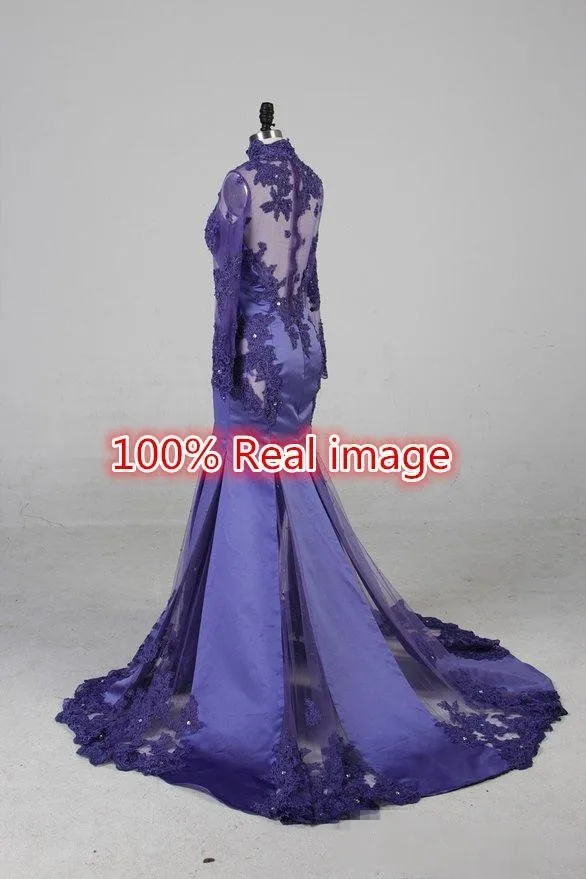 Вечерние платья Zuhair Murad Платья Sheer Длинные Рукава Блесток Иллюзия Лиф