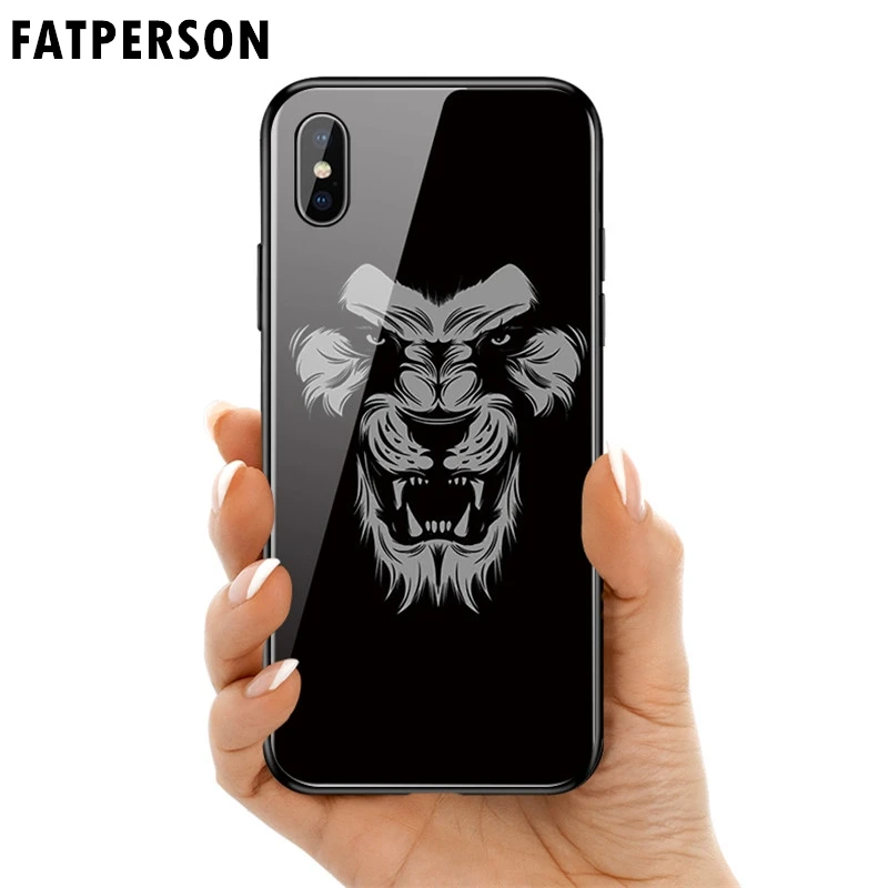 Dark series Animal element чехол из закаленного стекла для телефона iphone 5 6 7 8 6s 6splus 7plus 8plus x xr xs