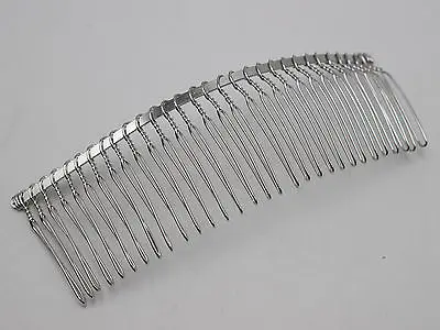 

5 Silver-plate Tone Metal 30-Teeth Hair Side Combs Clips 110X37mm for Hair Accessories