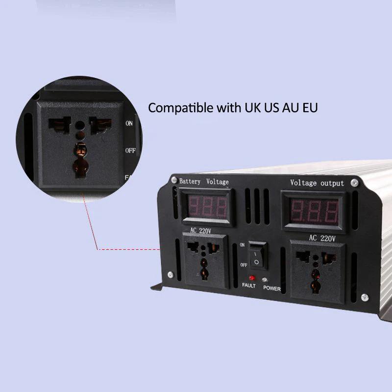 DC В AC автомобильный инвертор 1000 Вт Чистая синусоида Инвертор двойной
