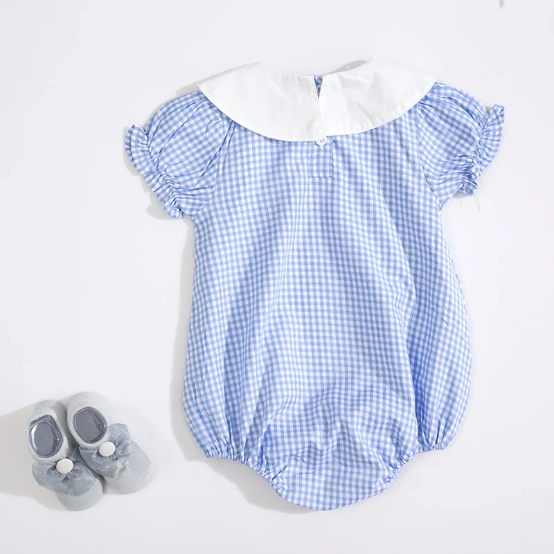 Детские розовые комбинезоны с короткими рукавами и цветочным рисунком круглым