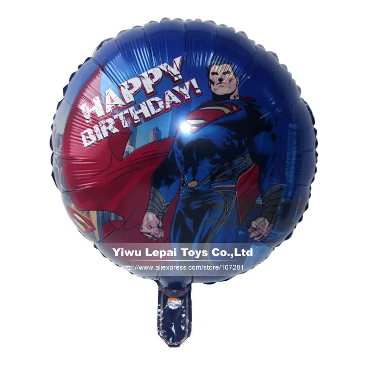 10 шт./лот 18 дюймов новый супермен с днем рождения мультфильм фольгированных шаров