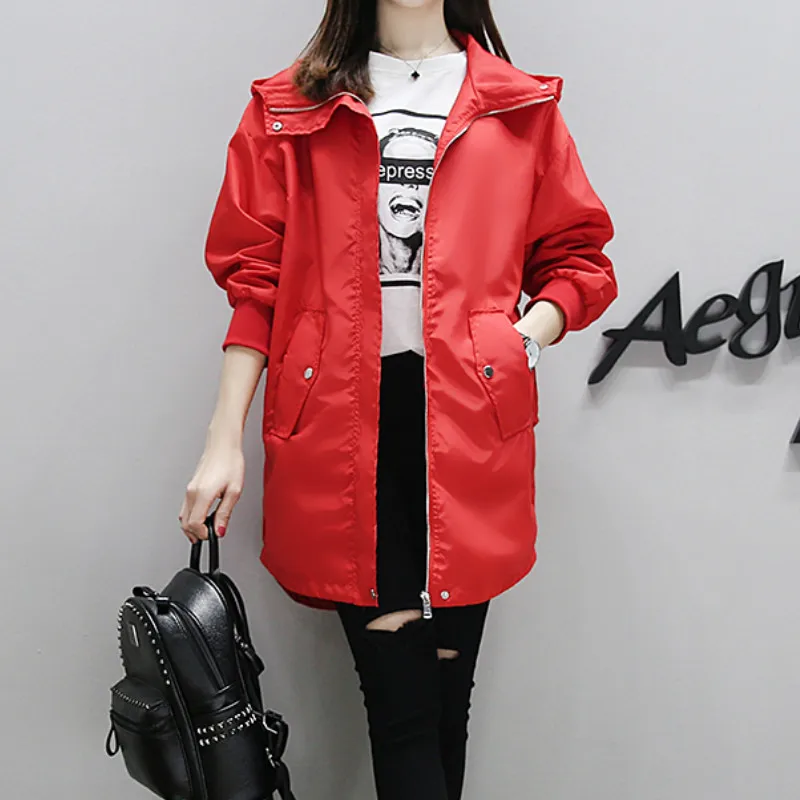 Женская куртка бомбер с капюшоном свободная в Корейском стиле на весну и осень