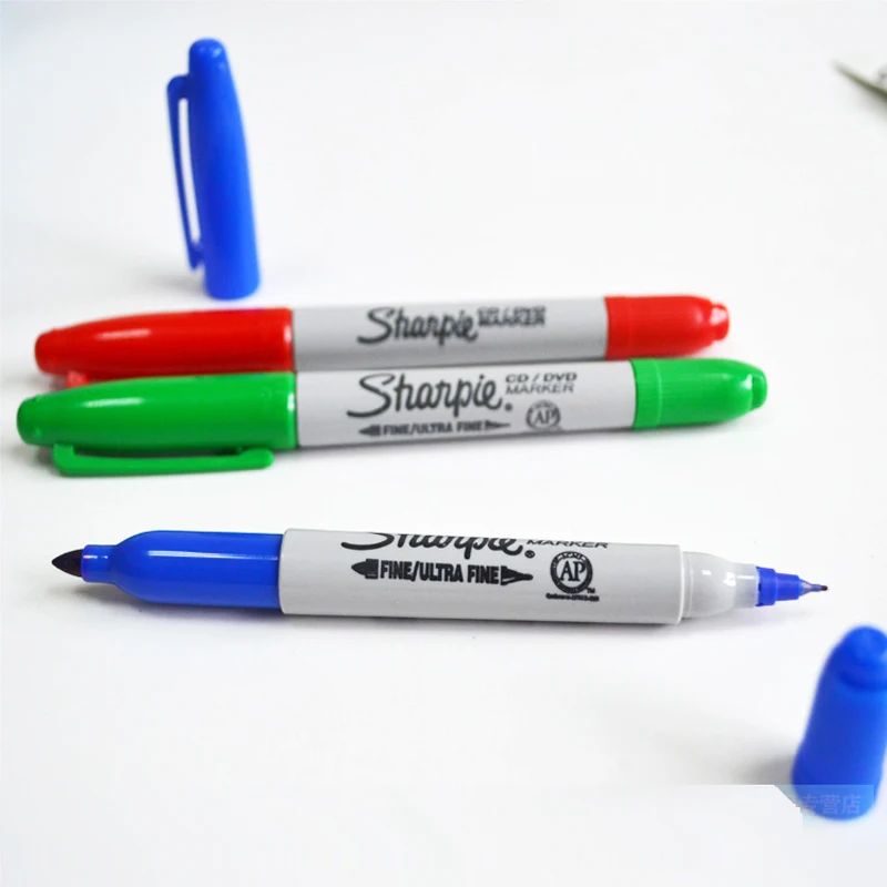 Двусторонний маркер sharpie для компакт дисков/DVD 4 цвета 37030|Фломастеры| |