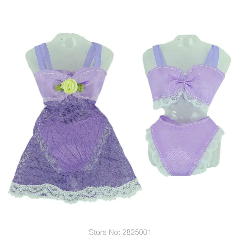 3x Сексуальная красочная Пижама Одежда для кукол ручной работы кружевное платье