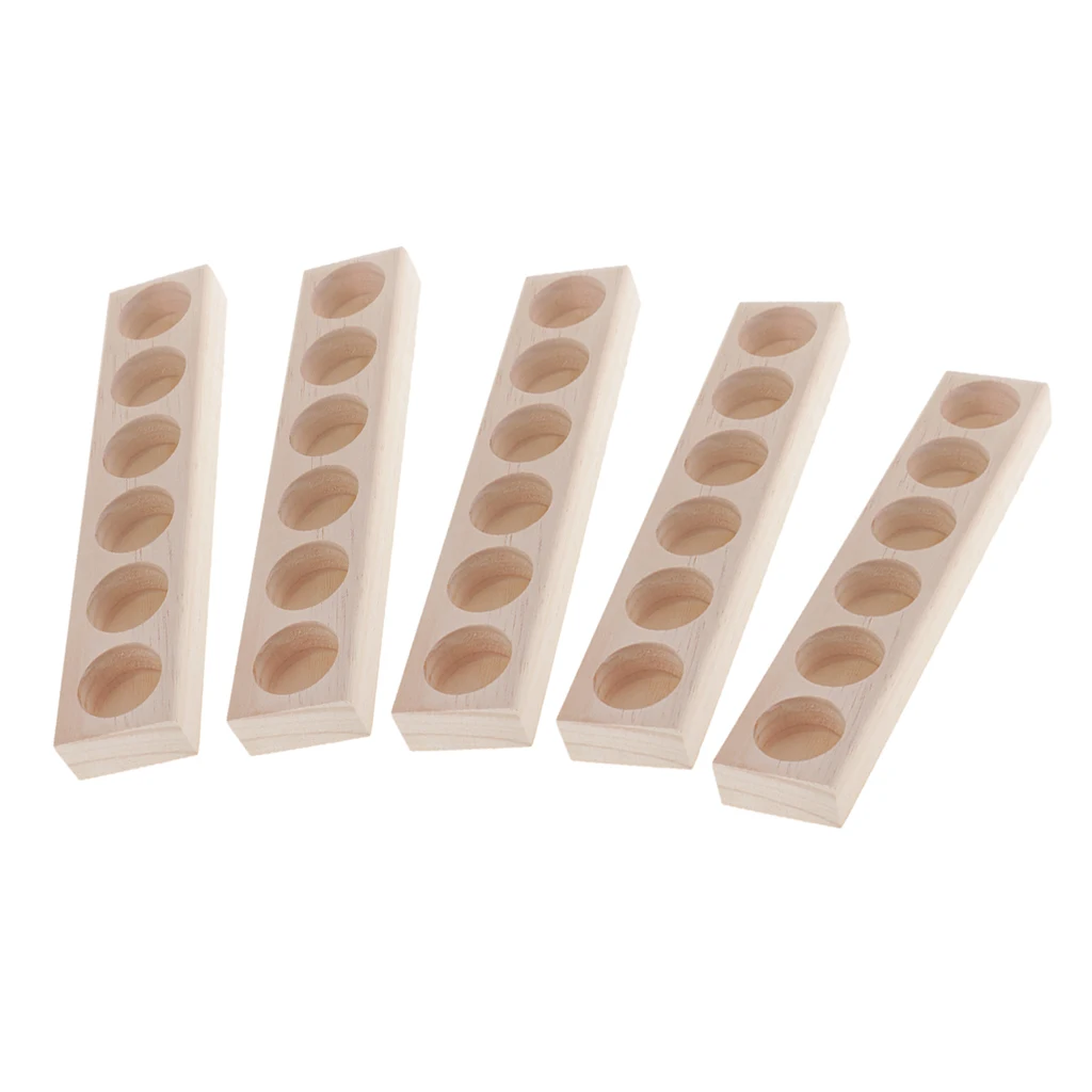 5 шт. натуральное дерево эфирное масло дисплей стойки вмещает 6 бутылок мл 10 15 для