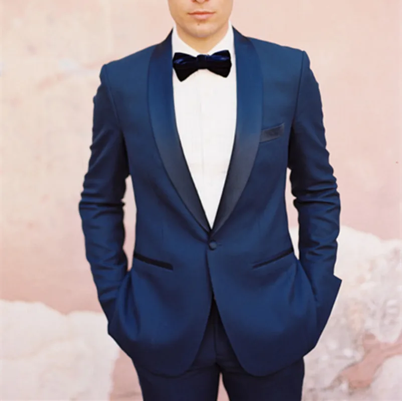 2019 темно синие облегающие свадебные костюмы на заказ одежда для жениха из 2