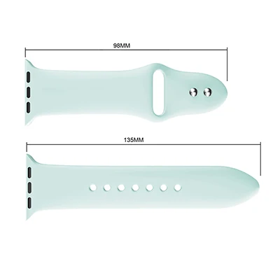 Turquoise Силиконовый ремешок для наручных часов Apple Watch, версии 5/4/3/2/1 38 мм 42 мм спортивные Смарт-часы браслет для наручных часов iWatch серии 4 40 мм 44 м Correa - Цвет: Turquoise