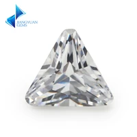 size 5588mm triangle chamfered comer shape 5a white cz synthetic gems brilliant cut cubic zirconia for jewelry