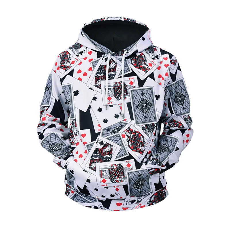 

Hoodies Men 2018 Brand Male 3D Poker Playing Cards Print Hooded Sweatshirt Mens Hoodie Tracksuit Sweat Coat Casual Sportswear