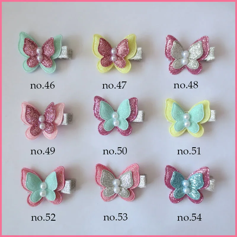 

200 Embroidery Ultrasonic Embossing Pearl Butterfly Clip Accessories Wholesale