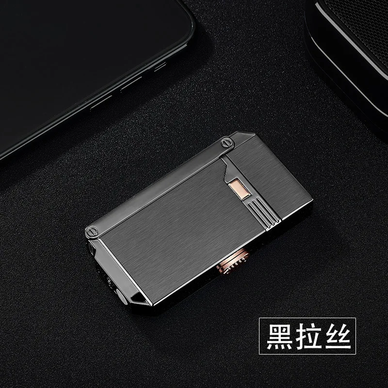 Black Дизайн 2 в 1 газовая зажигалка Usb дуговая плазменная зажигалка электрическая перезаряжаемая Зажигалка многофункциональные Креативные мужские подарки - Цвет: Black