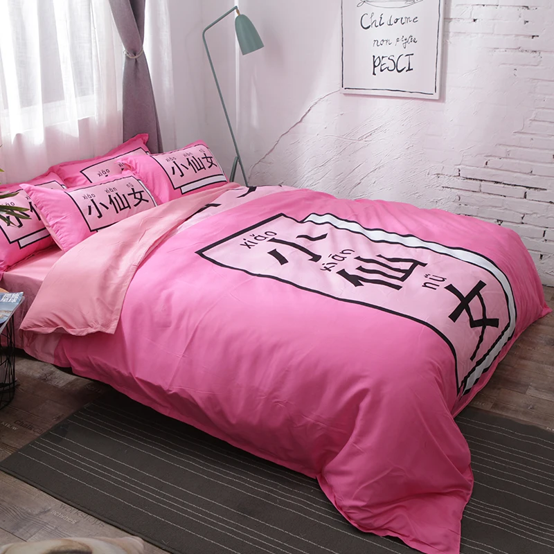 Китайский фея девичья постельное белье розового красного цвета и постельного