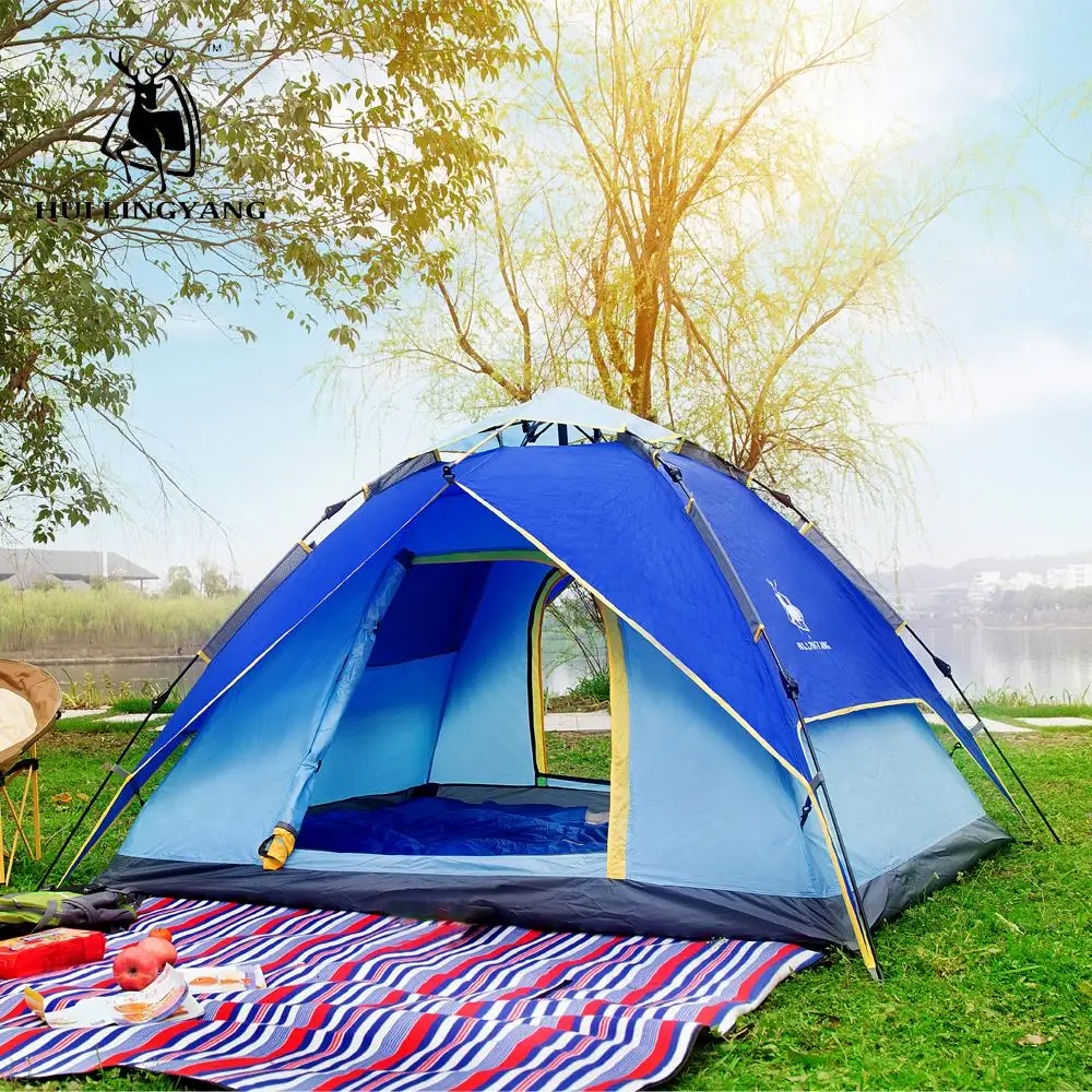 3 4 человека кемпинговая палатка гидравлическая водостойкая двухслойная