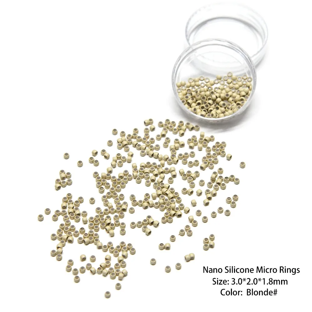 

Neitsi Silicone Nano Ring Beads For Micro Loop Links Fusion Keratin Human Hair Extensions 1000 Beads Blonde