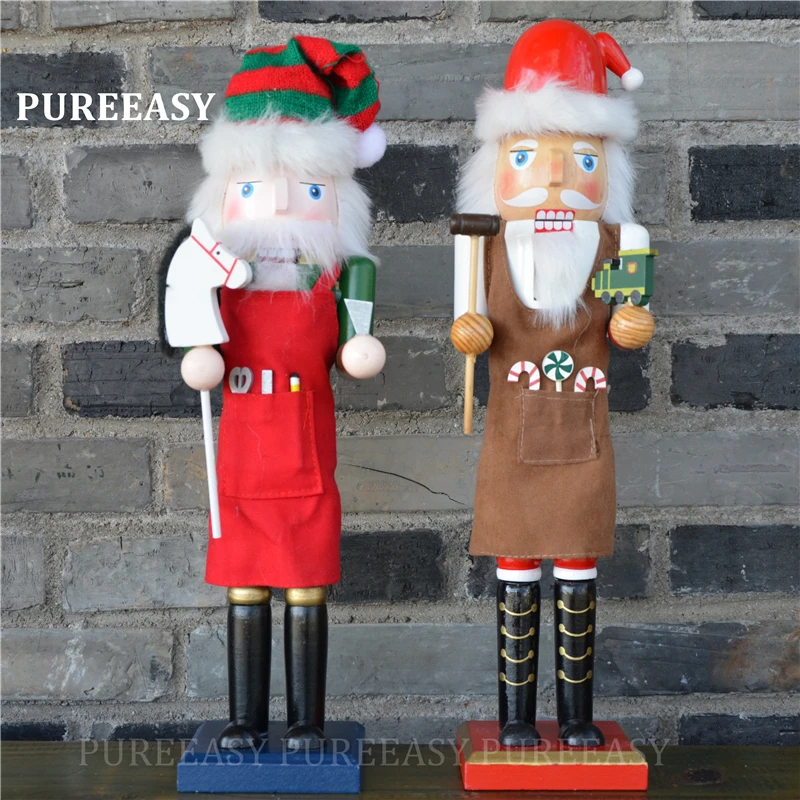 

38CM Big Nutcrackers Orignal Wood Home Decoration Christmas Puppet People Europe