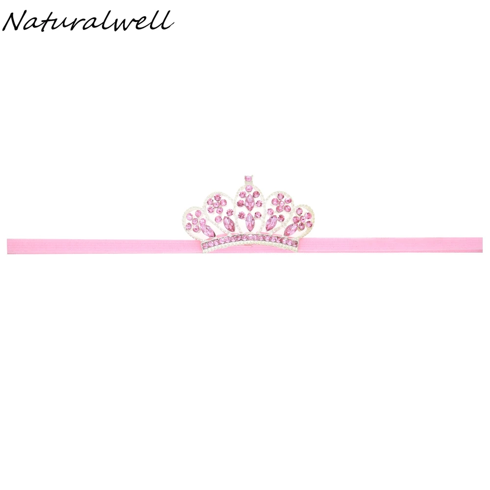 Naturalwell Newborn Tiara Crown headband Child Rhinestone Photo Prop Princess Children Little girls Headbands 1pc HB573 | Детская одежда