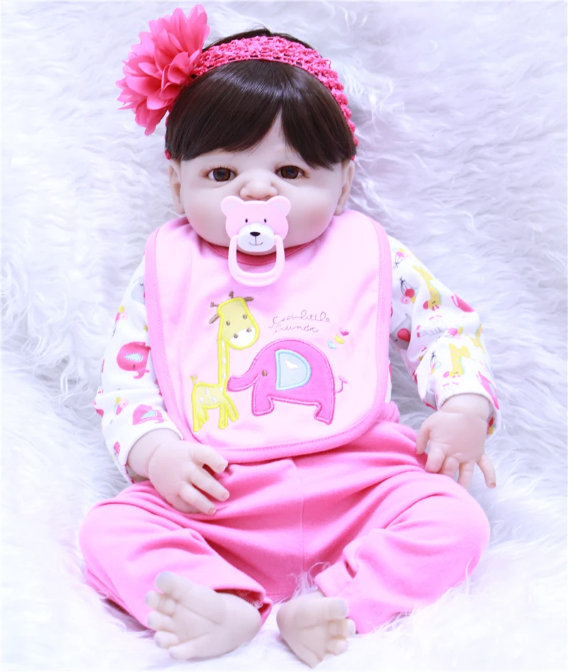 

23inch dollmai 55CM Soft Silicone Reborn Baby Doll Girl Toys Lifelike Babies Boneca Full VInyl Fashion Dolls Bebe Reborn Menina