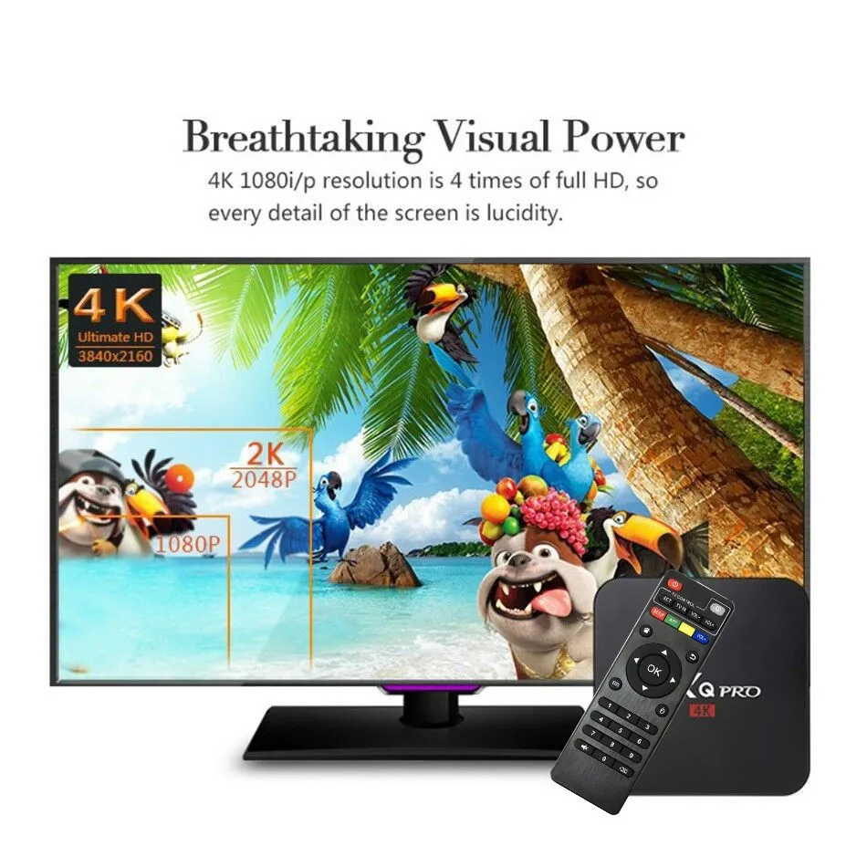 MXQ PRO 4K RK3229 четырехъядерный процессор 64 бит Android 7 1 Гб ram 8 rom tv Box 2 4G wifi HD Smart