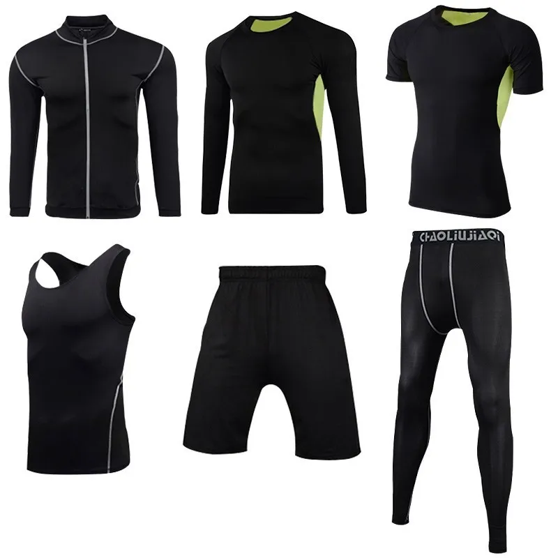 Men sportswear-26-F Мужские Компрессионные спортивные костюмы, дышащая Спортивная одежда для мужчин, эластичный спортивный костюм, одежда для занятий спортом, для тренировок, тренажерного зала, фитнеса, бега, наборы - Цвет: Men sportswear-26-F