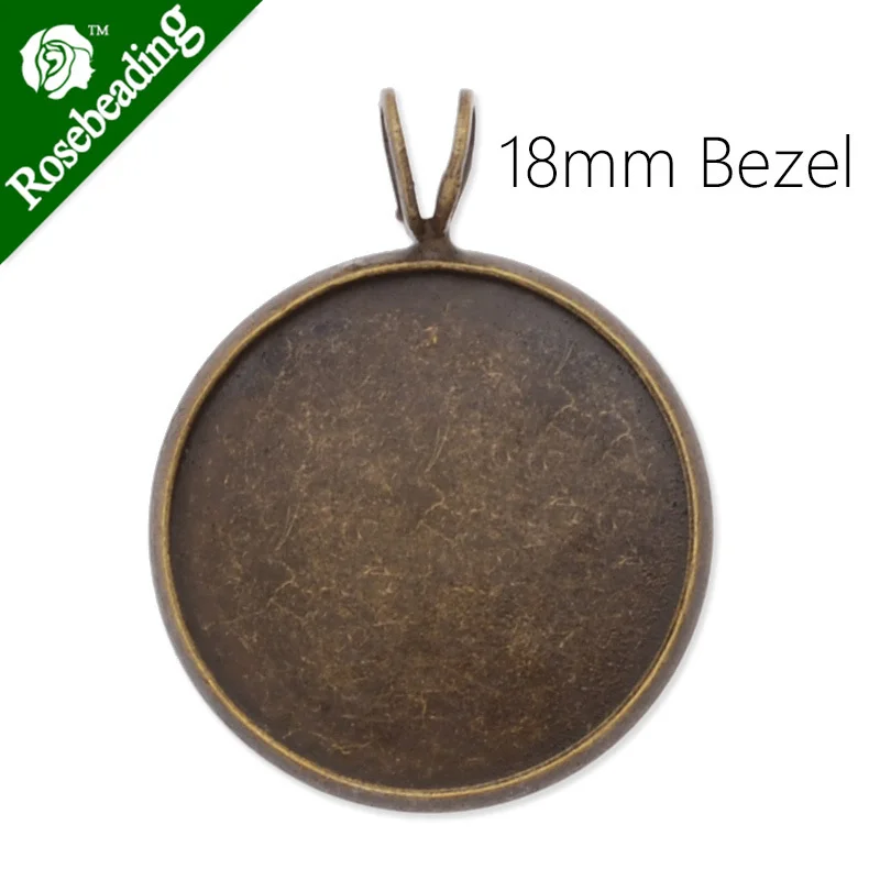 Античная бронза простой латунный подвесной лоток с 18 мм круглым ободком