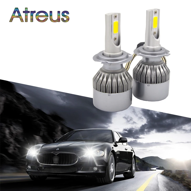 Atreus 1 пара автомобильный головной светильник H7 H4 светодиодный H8/H11 HB3/9005 HB4/9006 H1 H3 9012