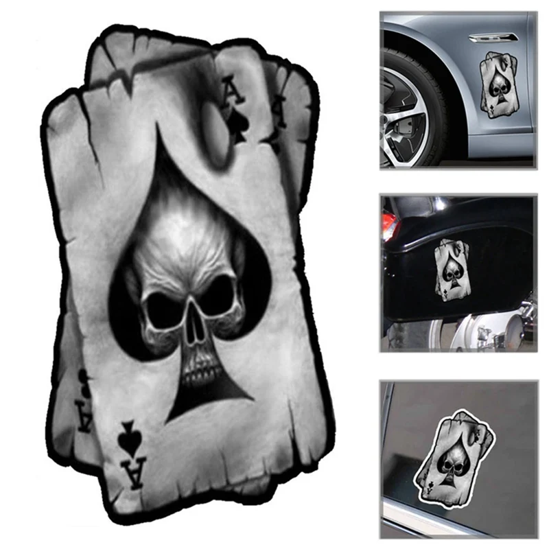 13x8 см A SKULL интересные светоотражающие автомобильные наклейки Индивидуальные