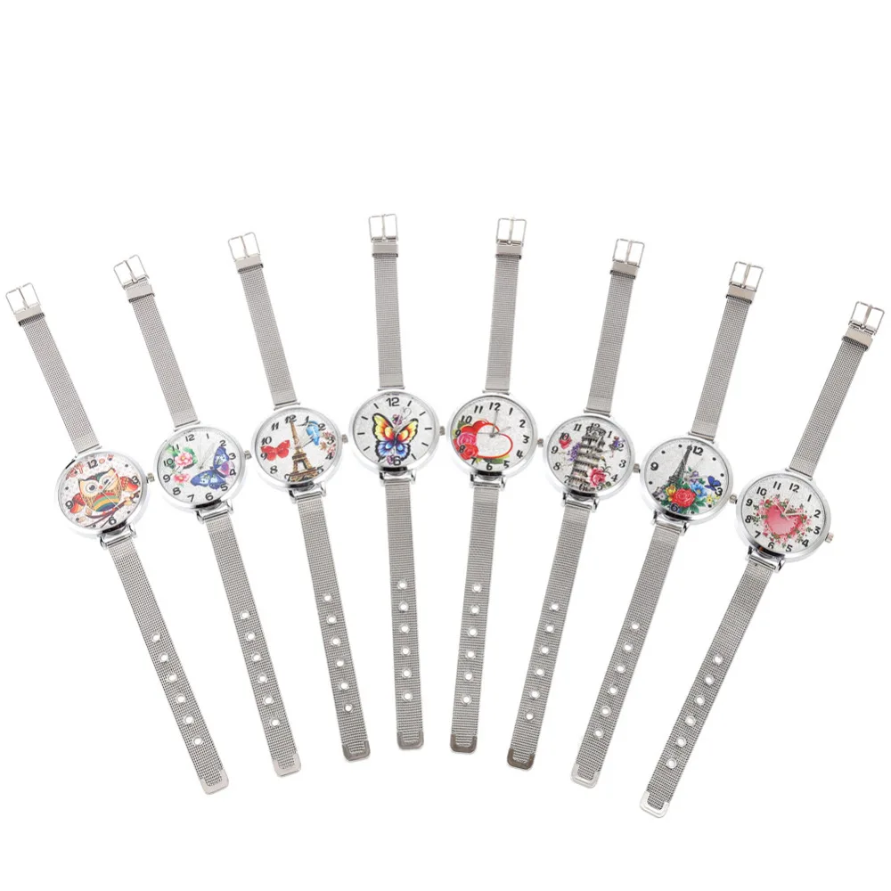 Женские часы Новинка 2017 года Для женщин серебро Нержавеющая сталь тонкая сетка