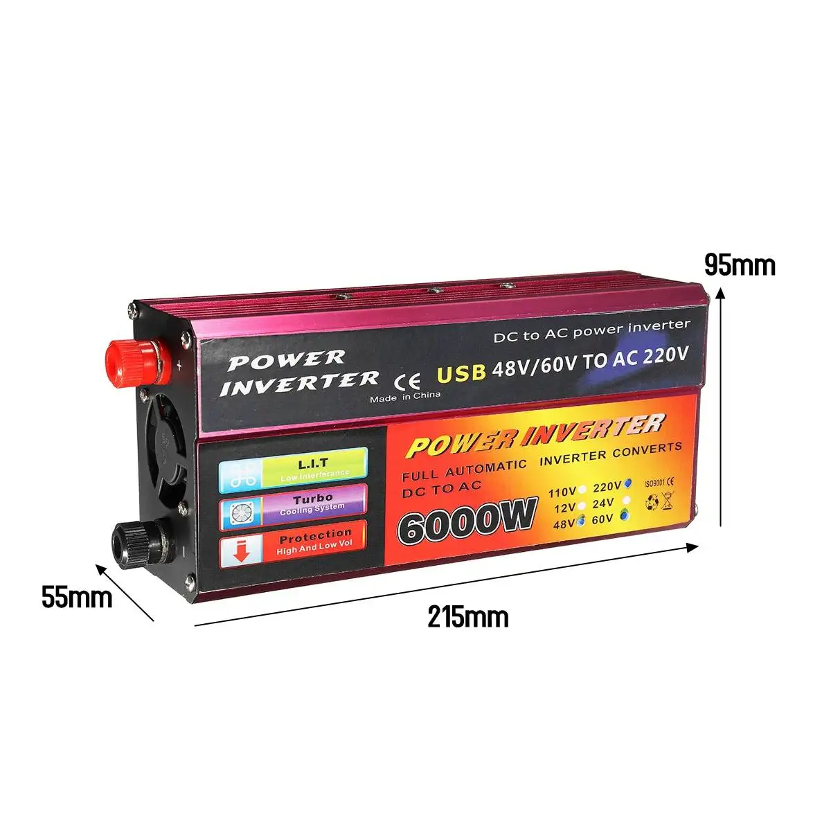 Autoleader 12V 220V 6000W солнечный инвертор трансформатор преобразователя Напряжения DC 12/24V 48/60V к AC 110/220V Авто инверсор для автомобиля