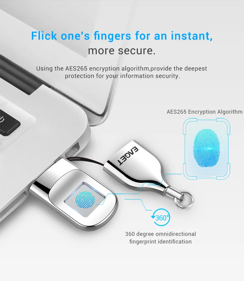 EAGET USB Флешка 64 ГБ Накопитель Отпечатков Пальцев Компактный Накопитель С Шифрованием 32GB USB Флэш-Накопитель Флкшка Для Ноутбука PC