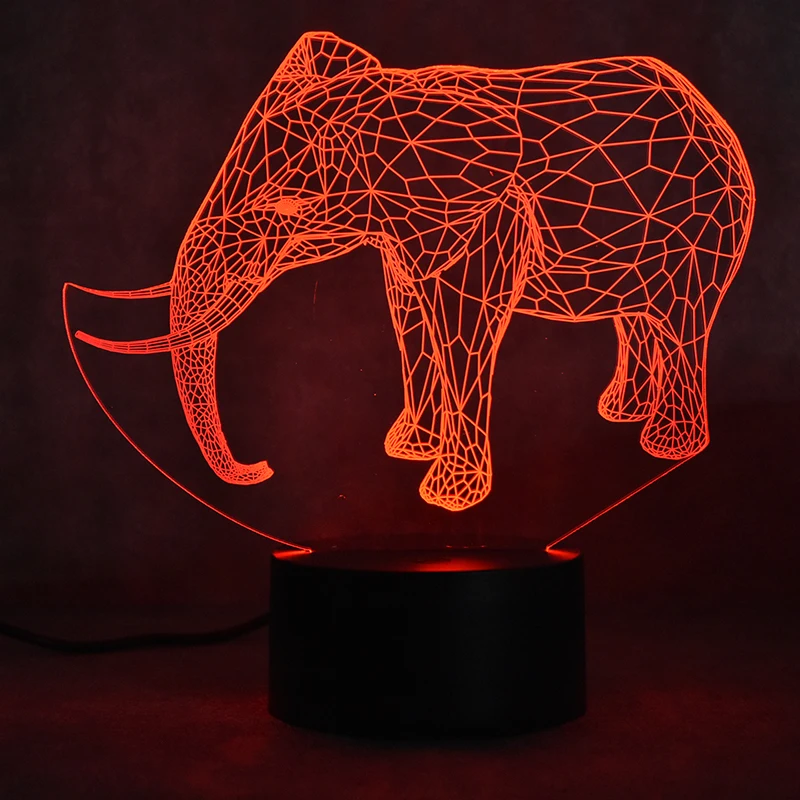 Светодиодный визуальный 3D светильник с USB креативный в виде животных подарок