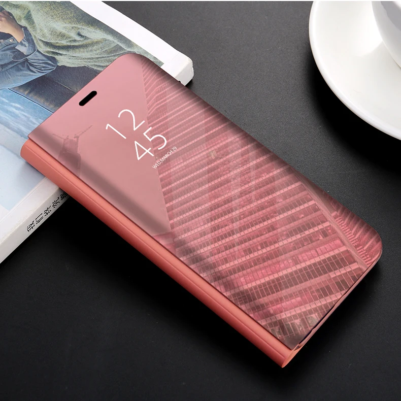 Rose Gold Чехол для телефона OPPO Realme 2 3 Pro C2 K1 K3, чехол, умный зеркальный прозрачный чехол с подставкой, роскошный флип-чехол для OPPO Realme X Lite - Цвет: Rose Gold
