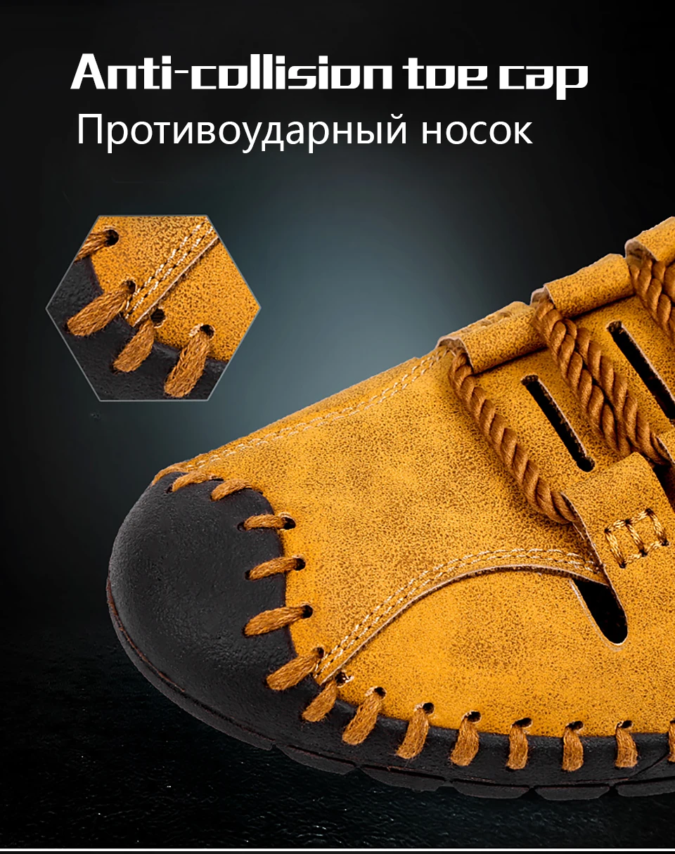 Новинка года; летние мужские сандалии из натуральной кожи; Повседневная обувь в деловом стиле; мужские пляжные сандалии; римские мужские летние водонепроницаемые туфли; размер 48