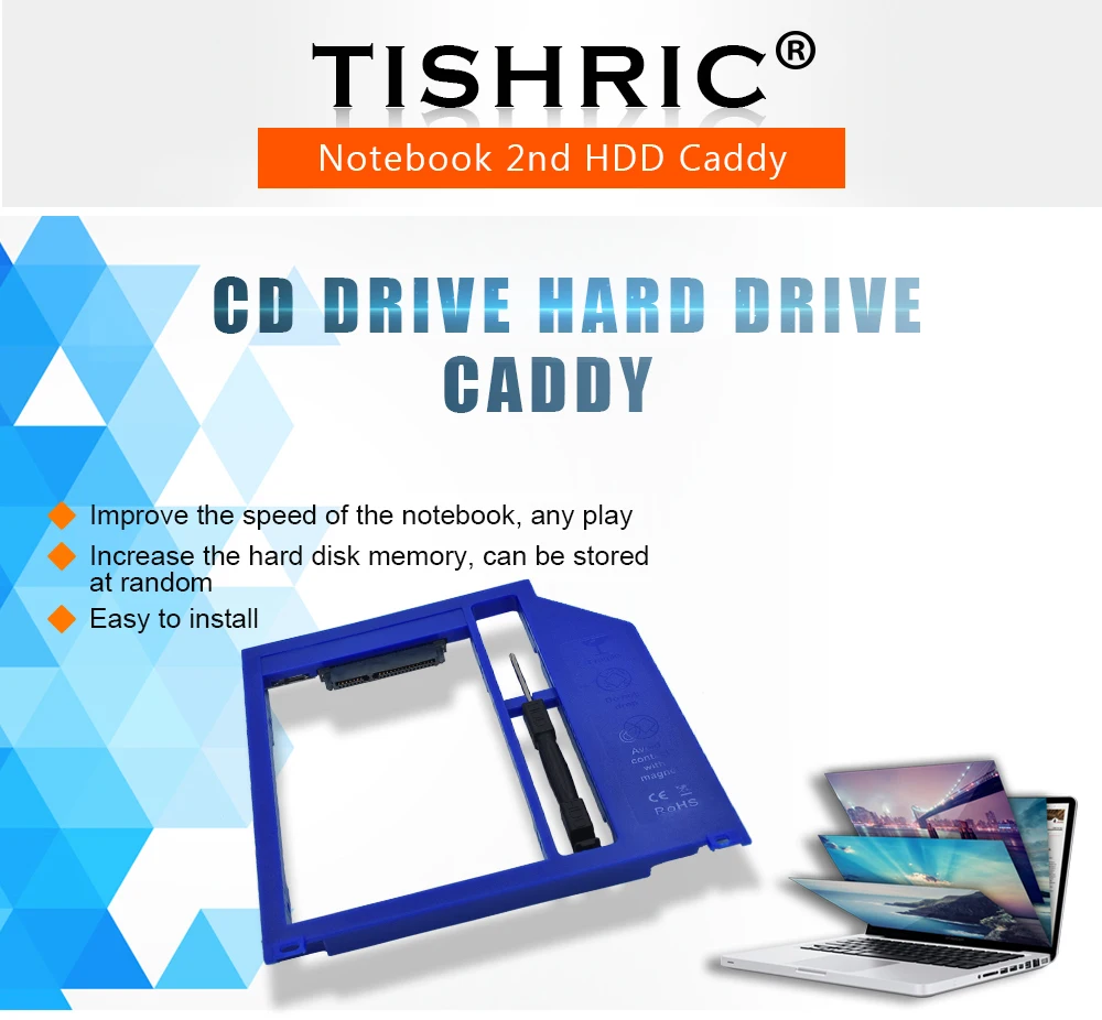 TISHRIC для Macbook Pro 1" 15" 1" Superdrive 9/9. 5 мм SATA 3,0 Caddy Корпус 2nd 2,5 HDD SSD жесткий диск Optibay чехол адаптер