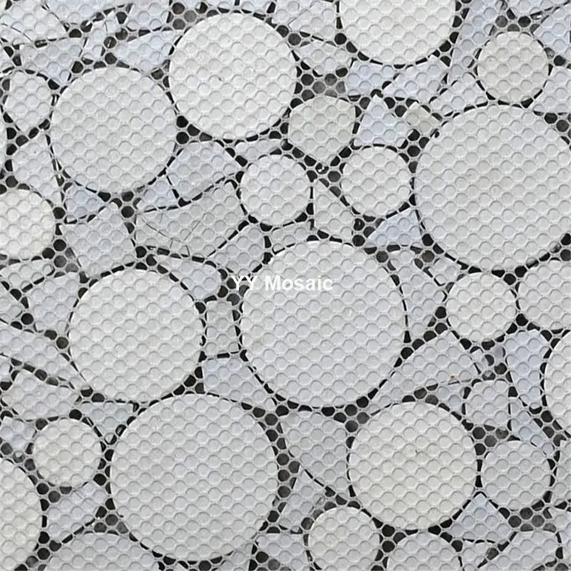Маленькая и большая круглая стеклянная мозаичная плитка для кухни ванной душа