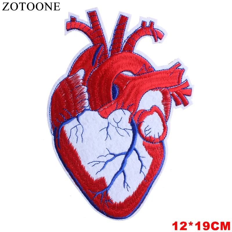 ZOTOONE 5PCS/Lot Big Heart Embroidered Patches for Clothing Punk Biker Rock Iron on Motorcycle Jacket Back Jeans Bags A | Дом и сад