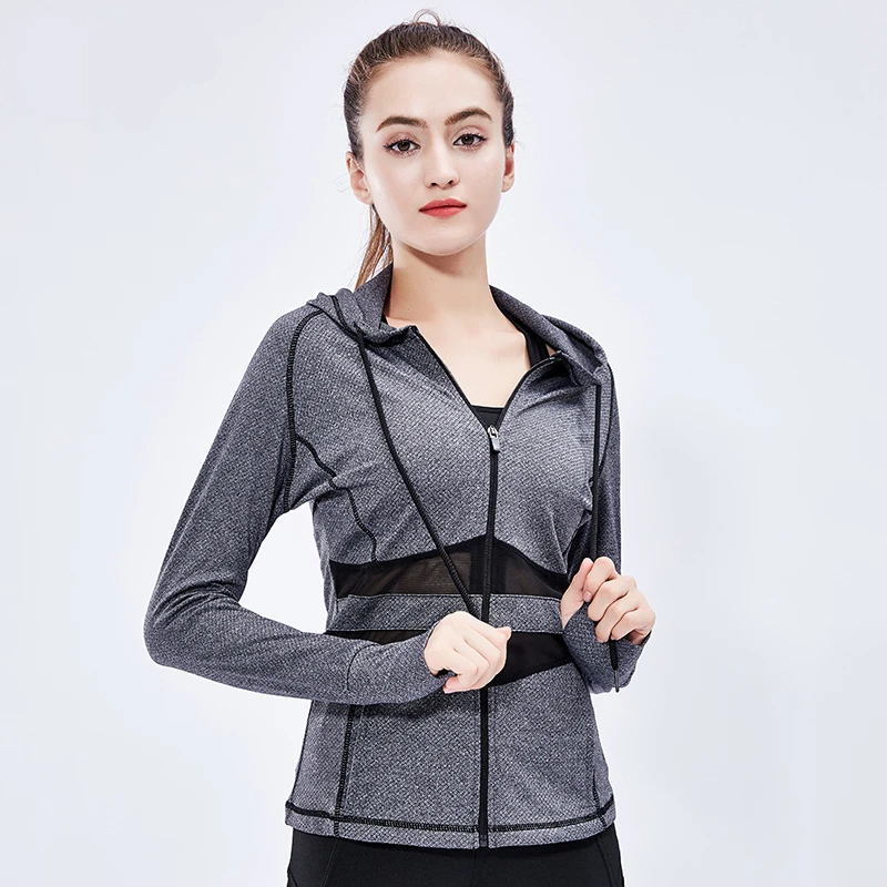 FeelKe Sport Women's Gym Splicing Pullover Zippered Hoodie | Женская одежда