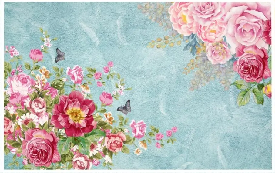 Настенная 3D Роспись с розовыми цветами для гостиной спальни настенные бумажные