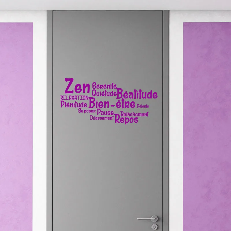 Наклейки Salle-de-bain Citation Zen Bien Etre Repos виниловый Настенный декор наклейка на стену