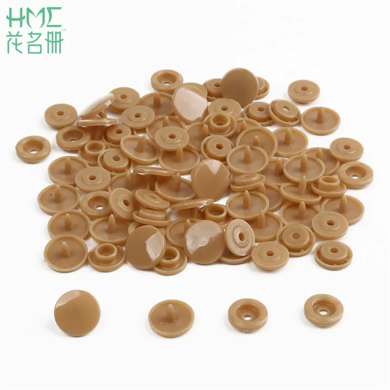 Light Brown Горячая Распродажа 20 комплектов T5 12 мм круглые пластиковые кнопки застежки для одежды аксессуары для детской одежды Зажимы пододеяльник лист кнопка - Цвет: Light Brown