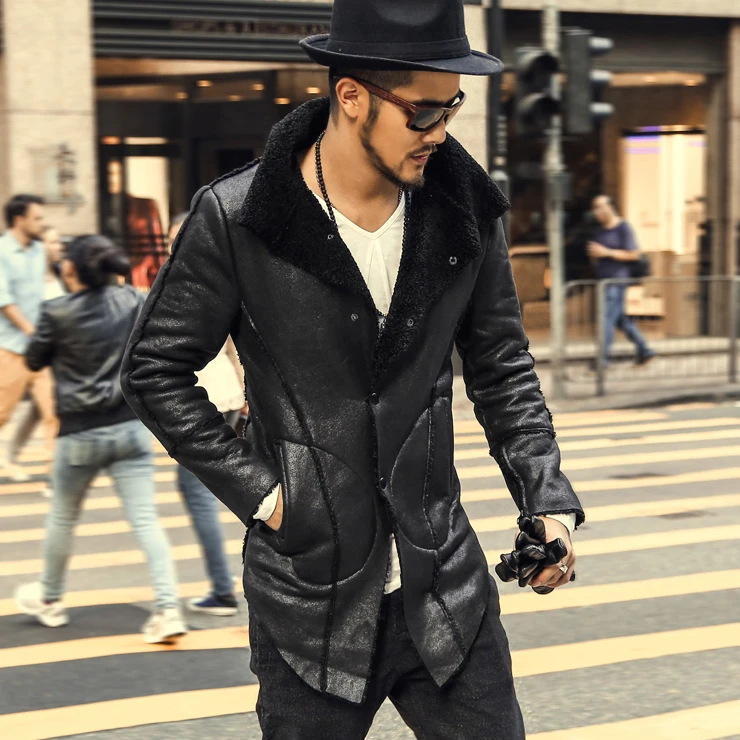 2016 Новинка зима осень бренд PU кожаная куртка Мужская мотоцикл мужские тонкие