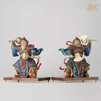 full copper decoration copper handicraft of double home decoration of chinese traditional goddess door and god