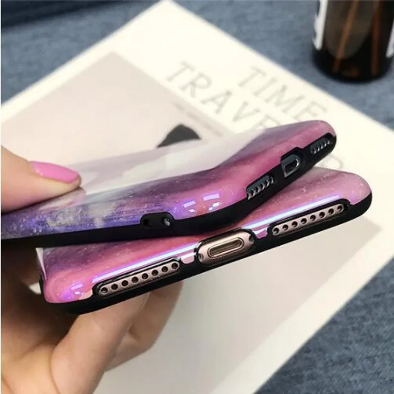 Diamond Gradient Dream Star Case For iPhone X XS Max XR Hole Soft TPU Cover 7 8 6 6s Plus Blue Purple Back |