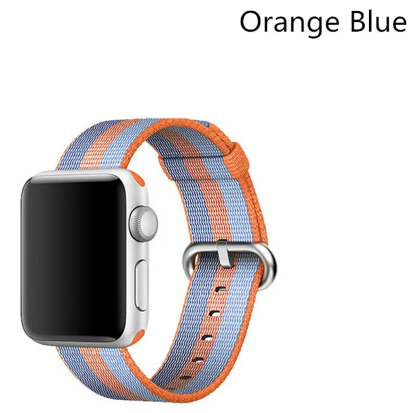 Orange Blue 40 мм 44 мм лямка из нейлоновой ткани ремешок для Apple Watch 4 ткань полоса браслет ремень ремни Ремешок 38 мм 42 мм для iWatch 4/3/2/1 - Цвет ремешка: Orange Blue