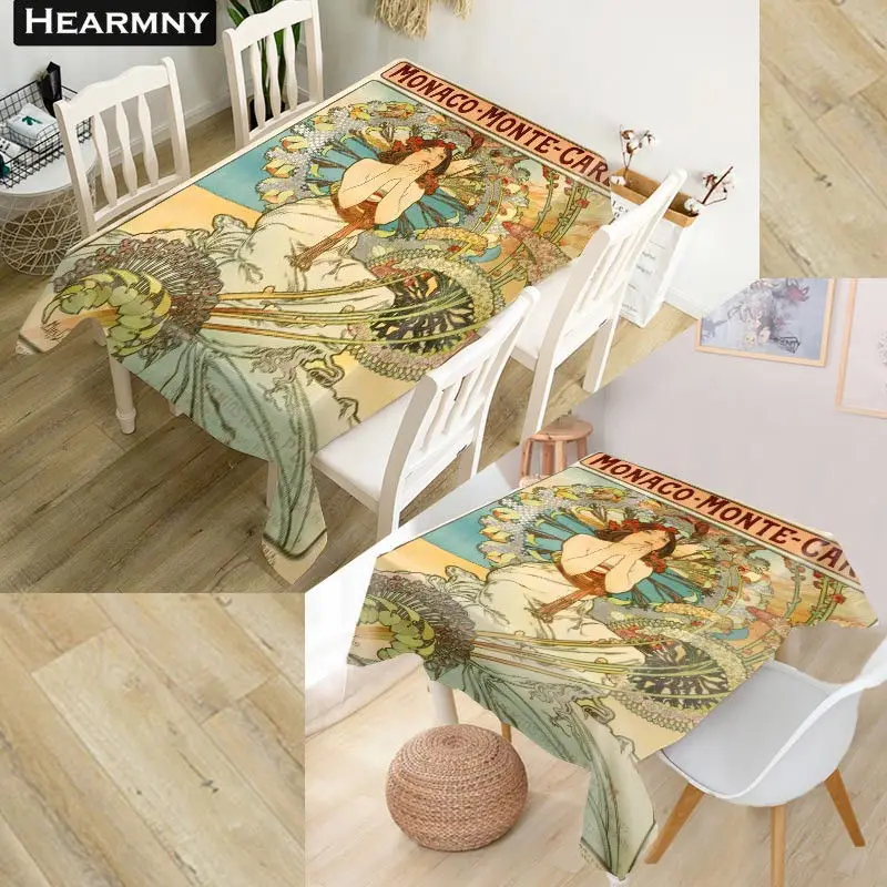 

Alphonse Mucha скатерть из водонепроницаемой ткани Оксфорд квадратная/прямоугольная скатерть для свадебной скатерти обложки для телевизора