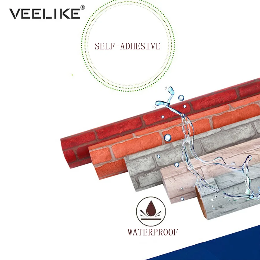 Винтажные кирпичные обои виниловые ПВХ водонепроницаемые для дома декоративная