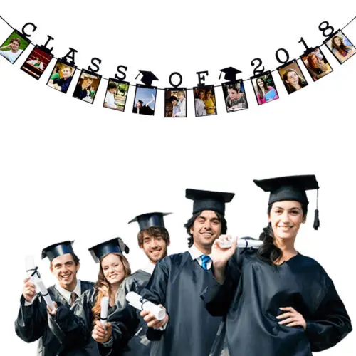 Выпускные ленты баннеры Выпускной класс 2018 украшения вечеринки|Флажки вымпелы и